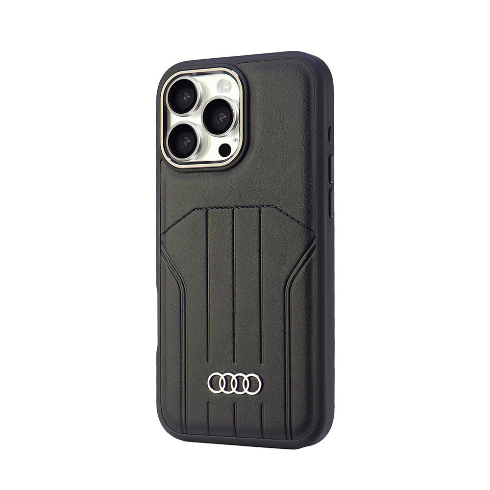 Audi Audi iPhone 16 Pro Max Back cover coque synthetic leather - magsafe - Noir Audi Audi iPhone 16 Pro Max Back cover coque synthetic leather - magsafe - Noir