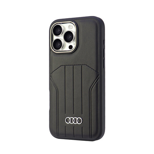 Audi Audi iPhone 16 Pro Max Back cover case - synthetic leather - magsafe - Black