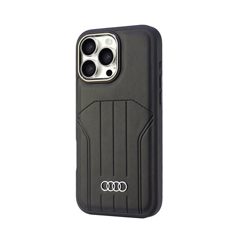 Audi Audi iPhone 16 Pro Max Back cover coque synthetic leather - magsafe - Noir Audi Audi iPhone 16 Pro Max Back cover coque synthetic leather - magsafe - Noir