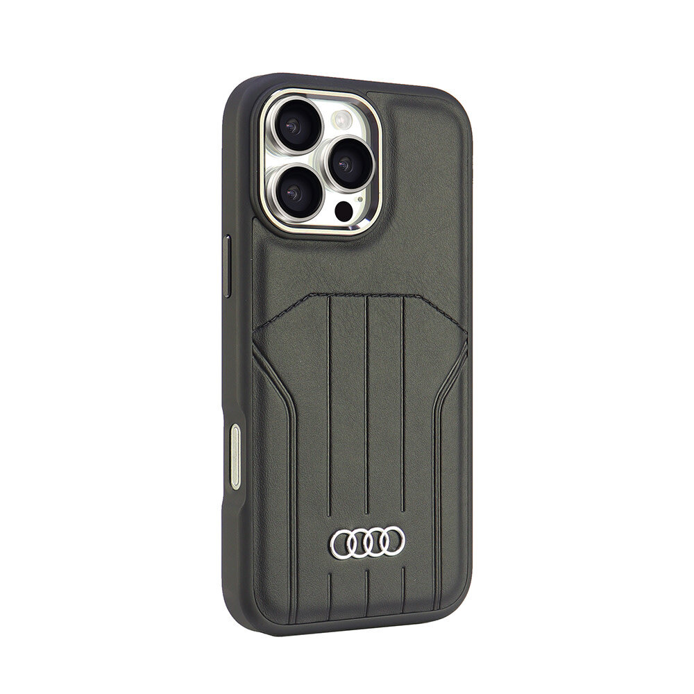 Audi Audi iPhone 16 Pro Max Back cover coque synthetic leather - magsafe - Noir Audi Audi iPhone 16 Pro Max Back cover coque synthetic leather - magsafe - Noir