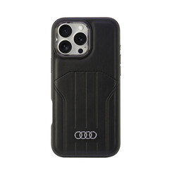 Audi iPhone 16 Pro Max Back cover case - synthetic leather - magsafe - Black