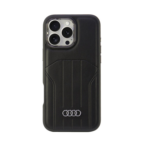 Audi Audi iPhone 16 Pro Max Backcover hoesje synthetic leather - magsafe - Zwart