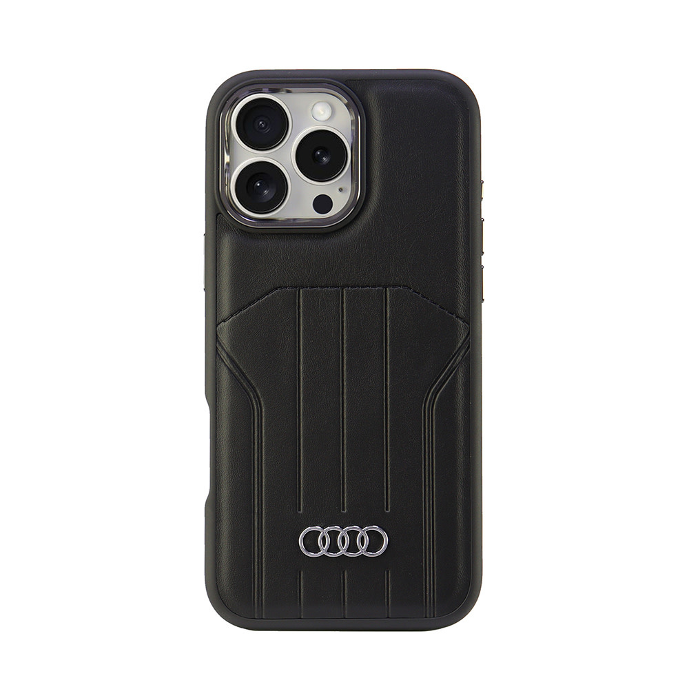 Audi Audi iPhone 16 Pro Max Backcover hoesje synthetic leather - magsafe - Zwart