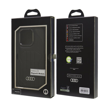 Audi Audi iPhone 16 Pro Max Back cover coque synthetic leather - magsafe - Noir Audi Audi iPhone 16 Pro Max Back cover coque synthetic leather - magsafe - Noir