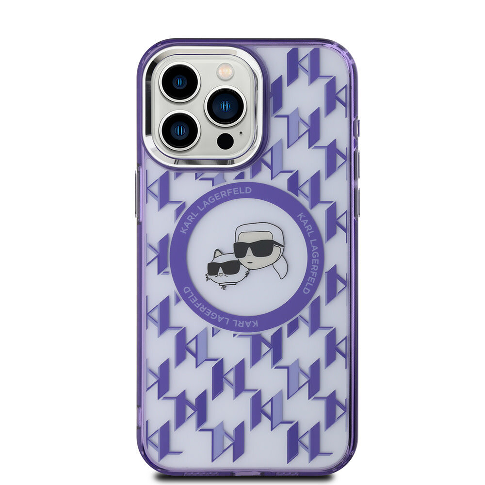 Karl Lagerfeld Karl Lagerfeld iPhone 16 Pro Back cover case - Magsafe IML metal monogram kc - Purple Karl Lagerfeld Karl Lagerfeld iPhone 16 Pro Back cover case - Magsafe IML metal monogram kc - Purple