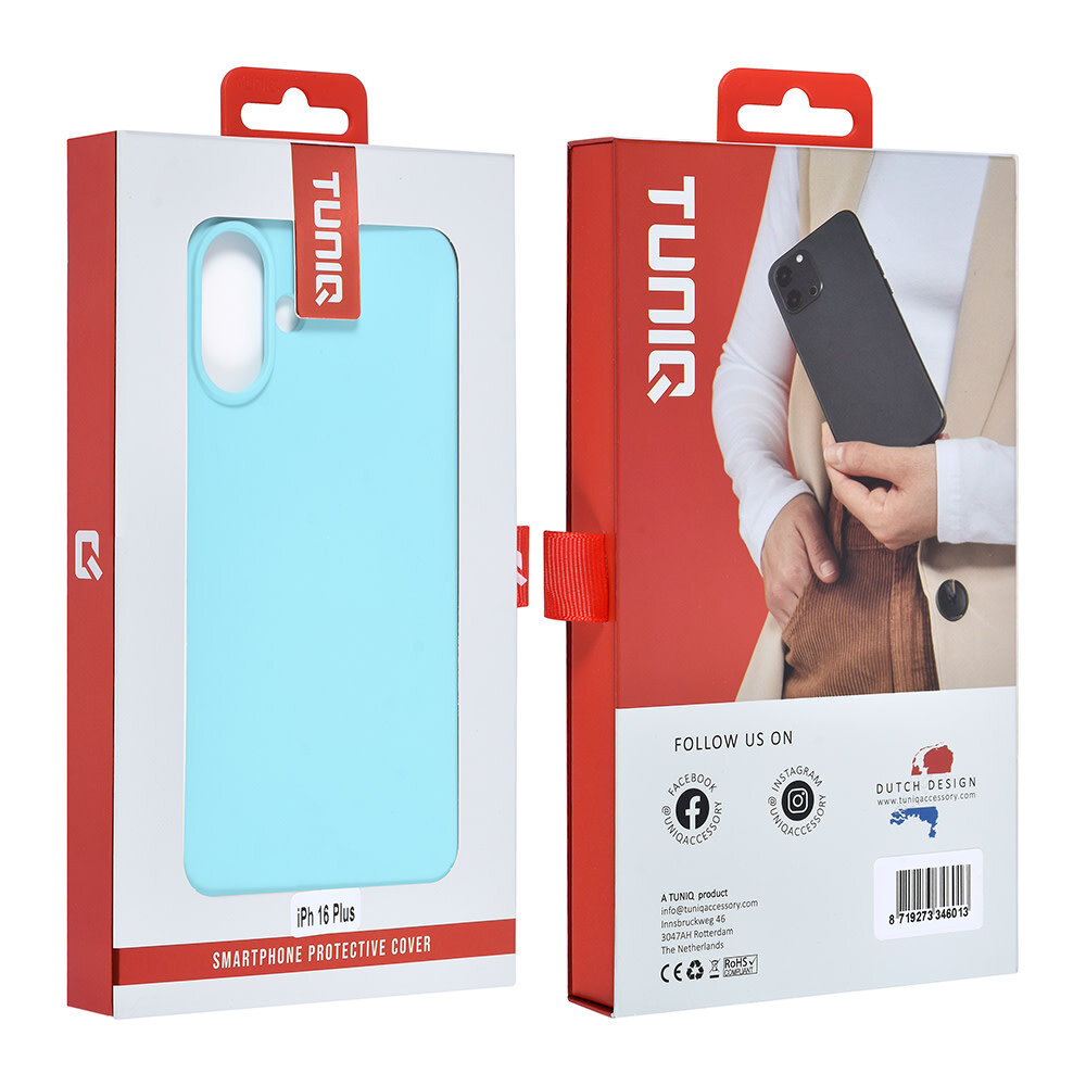 TUNIQ TUNIQ iPhone 16 Plus Back cover coque - Bleu corail TUNIQ TUNIQ iPhone 16 Plus Back cover coque - Bleu corail