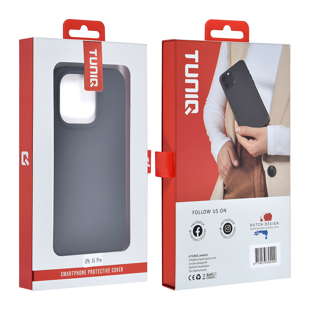 TUNIQ TUNIQ iPhone 15 Pro Back cover case - Premium Liquid silicone - Black TUNIQ TUNIQ iPhone 15 Pro Back cover case - Premium Liquid silicone - Black