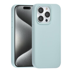 TUNIQ iPhone 15 Pro Back cover case - Premium Liquid silicone - Light Blue