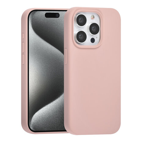 TUNIQ TUNIQ iPhone 15 Pro Back cover case - Premium Liquid silicone - Pink TUNIQ TUNIQ iPhone 15 Pro Back cover case - Premium Liquid silicone - Pink