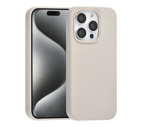 TUNIQ TUNIQ iPhone 15 Pro Back cover coque Premium Liquid silicone - Beige TUNIQ TUNIQ iPhone 15 Pro Back cover coque Premium Liquid silicone - Beige