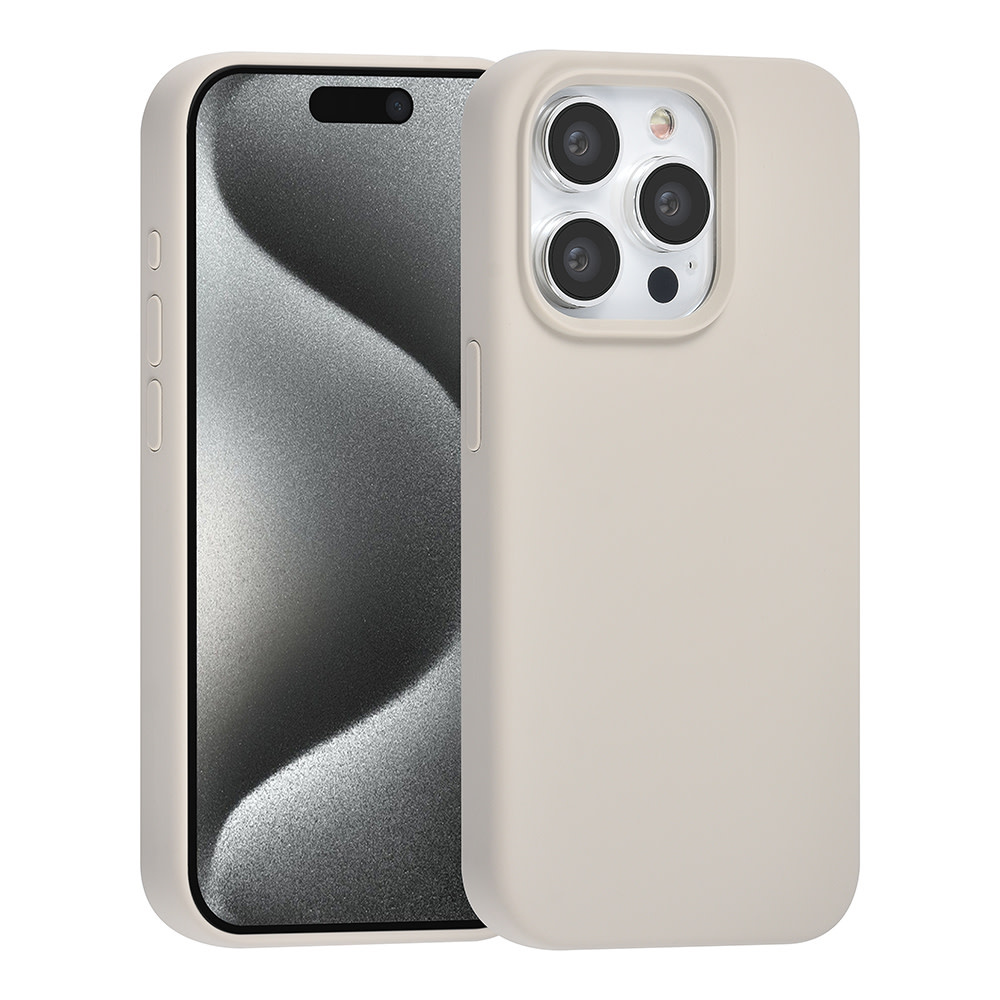 TUNIQ TUNIQ iPhone 15 Pro Backcover hoesje Premium Liquid silicone - Beige