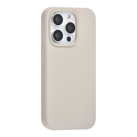 TUNIQ TUNIQ iPhone 15 Pro Backcover hoesje Premium Liquid silicone - Beige TUNIQ TUNIQ iPhone 15 Pro Backcover hoesje Premium Liquid silicone - Beige