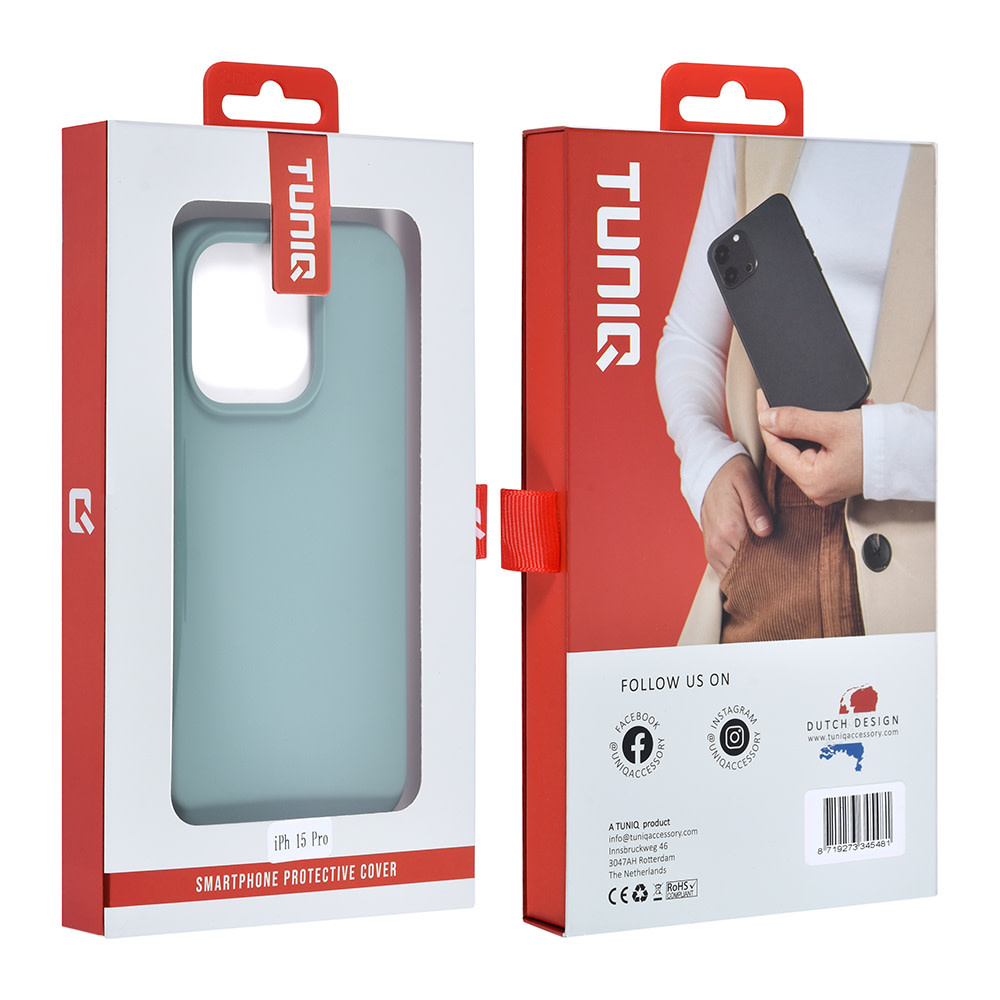 TUNIQ TUNIQ iPhone 15 Pro Backcover hoesje Premium Liquid silicone - Groen, foto 4 van 6