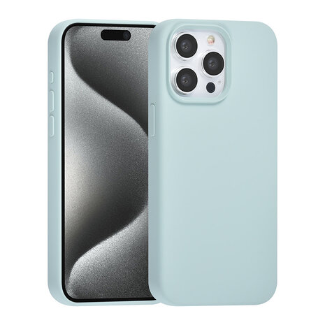 TUNIQ TUNIQ iPhone 15 Pro Max Backcover hoesje Premium Liquid silicone - LichtBlauw TUNIQ TUNIQ iPhone 15 Pro Max Backcover hoesje Premium Liquid silicone - LichtBlauw