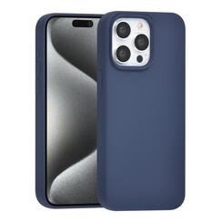TUNIQ iPhone 15 Pro Max Backcover hoesje Premium Liquid silicone - DonkerBlauw