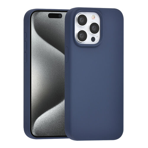 TUNIQ TUNIQ iPhone 15 Pro Max Back cover coque Premium Liquid silicone - Bleu foncé
