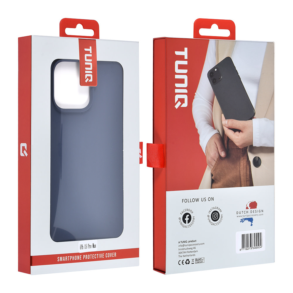 TUNIQ TUNIQ iPhone 15 Pro Max Backcover hoesje Premium Liquid silicone - DonkerBlauw, foto 6 van 6