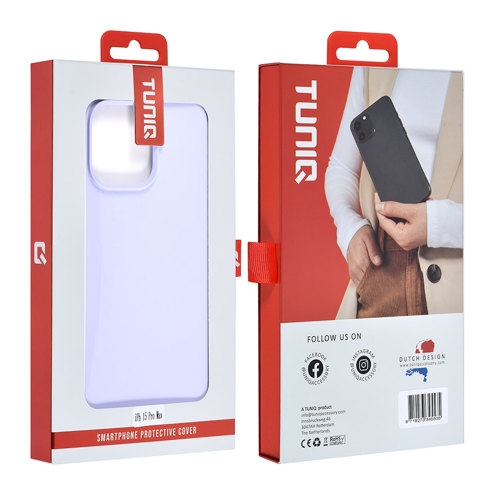 TUNIQ TUNIQ iPhone 15 Pro Max Backcover hoesje Premium Liquid silicone - Paars, foto 4 van 6