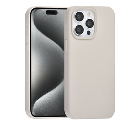 TUNIQ TUNIQ iPhone 15 Pro Max Back cover coque Premium Liquid silicone - Beige TUNIQ TUNIQ iPhone 15 Pro Max Back cover coque Premium Liquid silicone - Beige
