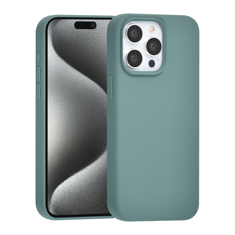 TUNIQ TUNIQ iPhone 15 Pro Max Back cover case - Premium Liquid silicone - Green TUNIQ TUNIQ iPhone 15 Pro Max Back cover case - Premium Liquid silicone - Green
