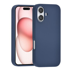 TUNIQ iPhone 16 Backcover hoesje Premium Liquid silicone - DonkerBlauw
