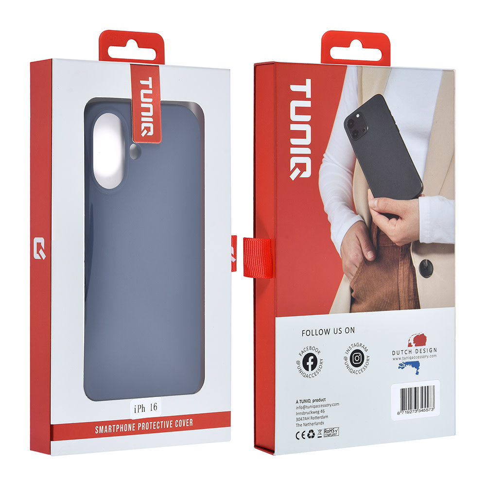 TUNIQ TUNIQ iPhone 16 Backcover hoesje Premium Liquid silicone - DonkerBlauw, foto 4 van 6
