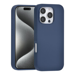 TUNIQ iPhone 16 Pro Back cover case - Premium Liquid silicone - Dark Blue