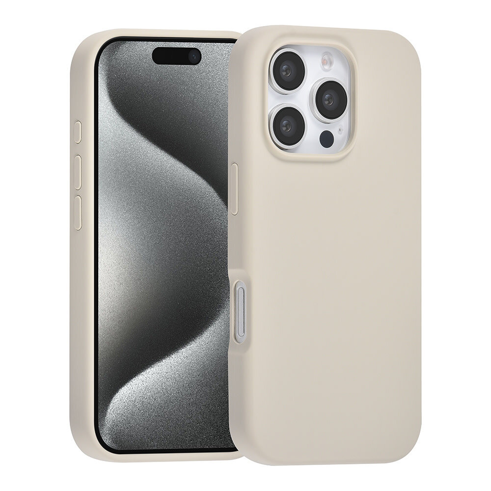 TUNIQ TUNIQ iPhone 16 Pro Backcover hoesje Premium Liquid silicone - Beige TUNIQ TUNIQ iPhone 16 Pro Backcover hoesje Premium Liquid silicone - Beige