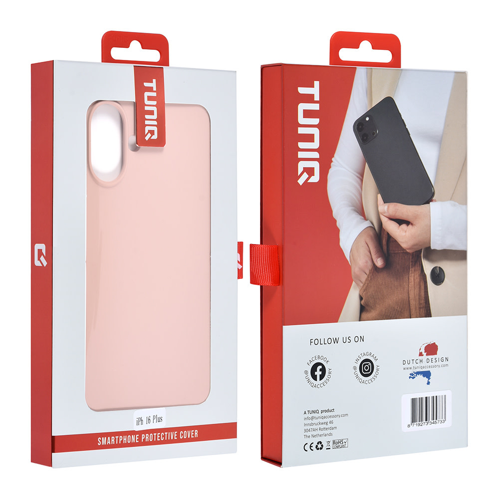 TUNIQ TUNIQ iPhone 16 Plus Backcover hoesje Premium Liquid silicone - Roze, foto 4 van 6
