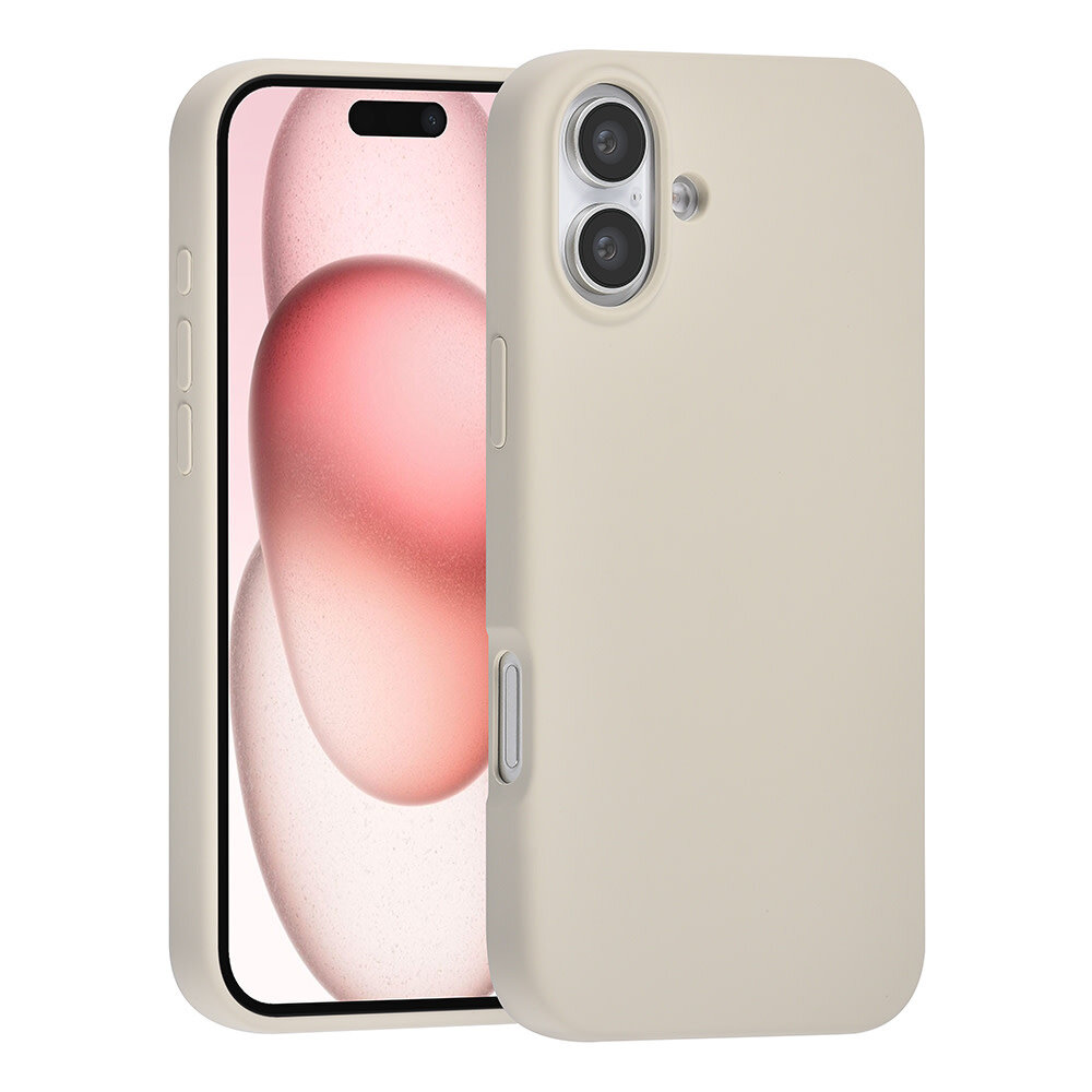 TUNIQ TUNIQ iPhone 16 Plus Back-Cover hul - Premium Liquid silicone - Beige TUNIQ TUNIQ iPhone 16 Plus Back-Cover hul - Premium Liquid silicone - Beige