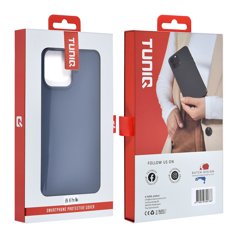 TUNIQ TUNIQ iPhone 16 Pro Max Backcover hoesje Premium Liquid silicone - Blue, foto 4 van 6