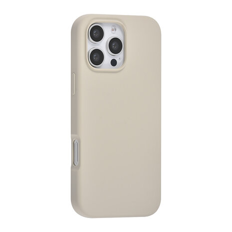 TUNIQ TUNIQ iPhone 16 Pro Max Backcover hoesje Premium Liquid silicone - Beige TUNIQ TUNIQ iPhone 16 Pro Max Backcover hoesje Premium Liquid silicone - Beige