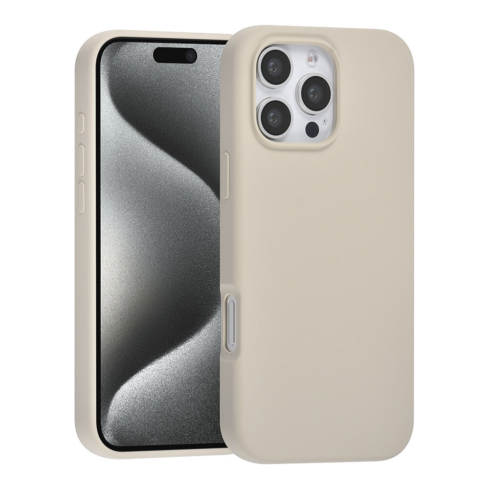 TUNIQ TUNIQ iPhone 16 Pro Max Back cover coque Premium Liquid silicone - Beige TUNIQ TUNIQ iPhone 16 Pro Max Back cover coque Premium Liquid silicone - Beige