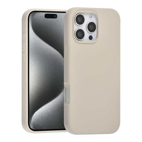 TUNIQ TUNIQ iPhone 16 Pro Max Back cover coque Premium Liquid silicone - Beige TUNIQ TUNIQ iPhone 16 Pro Max Back cover coque Premium Liquid silicone - Beige
