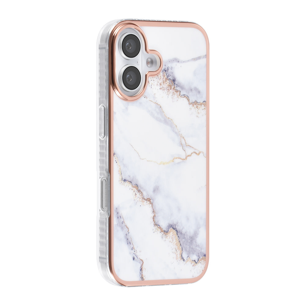 TUNIQ TUNIQ iPhone 16 Backcover hoesje Silicone - Marble White, foto 2 van 4