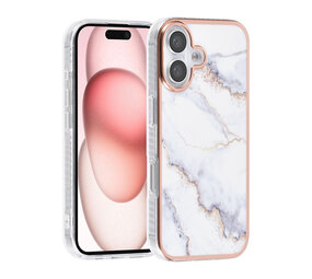 TUNIQ TUNIQ iPhone 16 Back-Cover hul - Silicone - Marble White