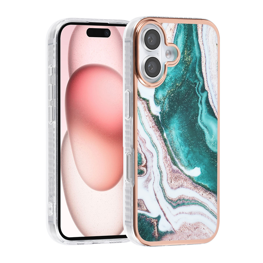 TUNIQ TUNIQ iPhone 16 Backcover hoesje Silicone - Marble Green