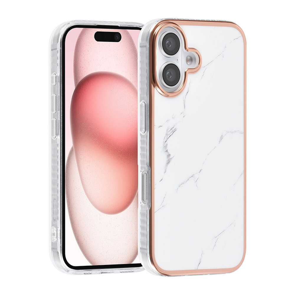 TUNIQ TUNIQ iPhone 16 Back-Cover hul - Silicone - Marble