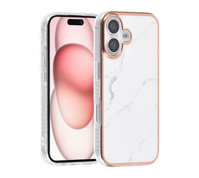 TUNIQ TUNIQ iPhone 16 Back-Cover hul - Silicone - Marble