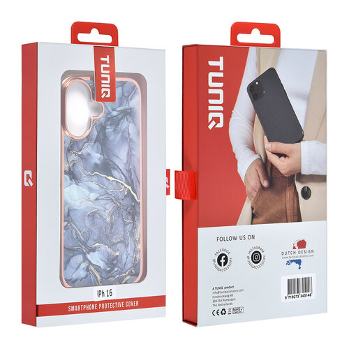TUNIQ TUNIQ iPhone 16 Backcover hoesje Silicone - Marble Grey