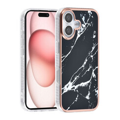 TUNIQ iPhone 16 Back cover coque Silicone - Marble Black