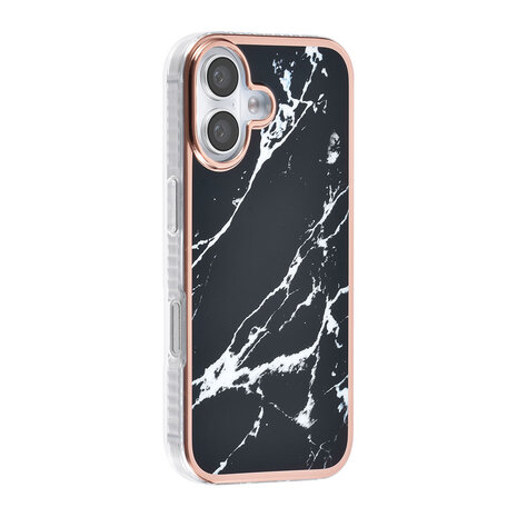TUNIQ TUNIQ iPhone 16 Backcover hoesje Silicone - Marble Black