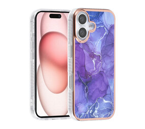 TUNIQ TUNIQ iPhone 16 Back cover case - Silicone - Marble Purple