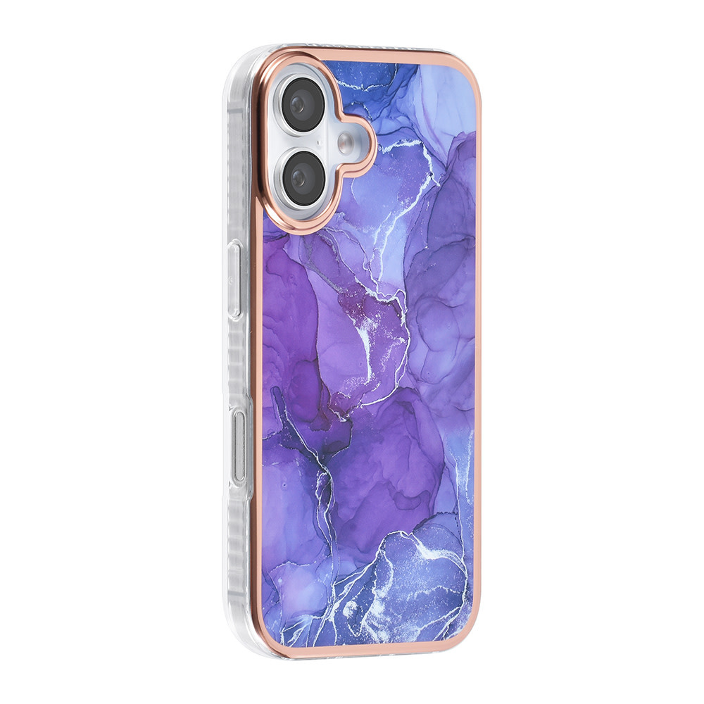 TUNIQ TUNIQ iPhone 16 Backcover hoesje Silicone - Marble Purple, foto 2 van 4