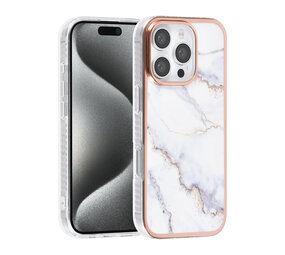 TUNIQ TUNIQ iPhone 16 Pro Back-Cover hul - Silicone - Marble White