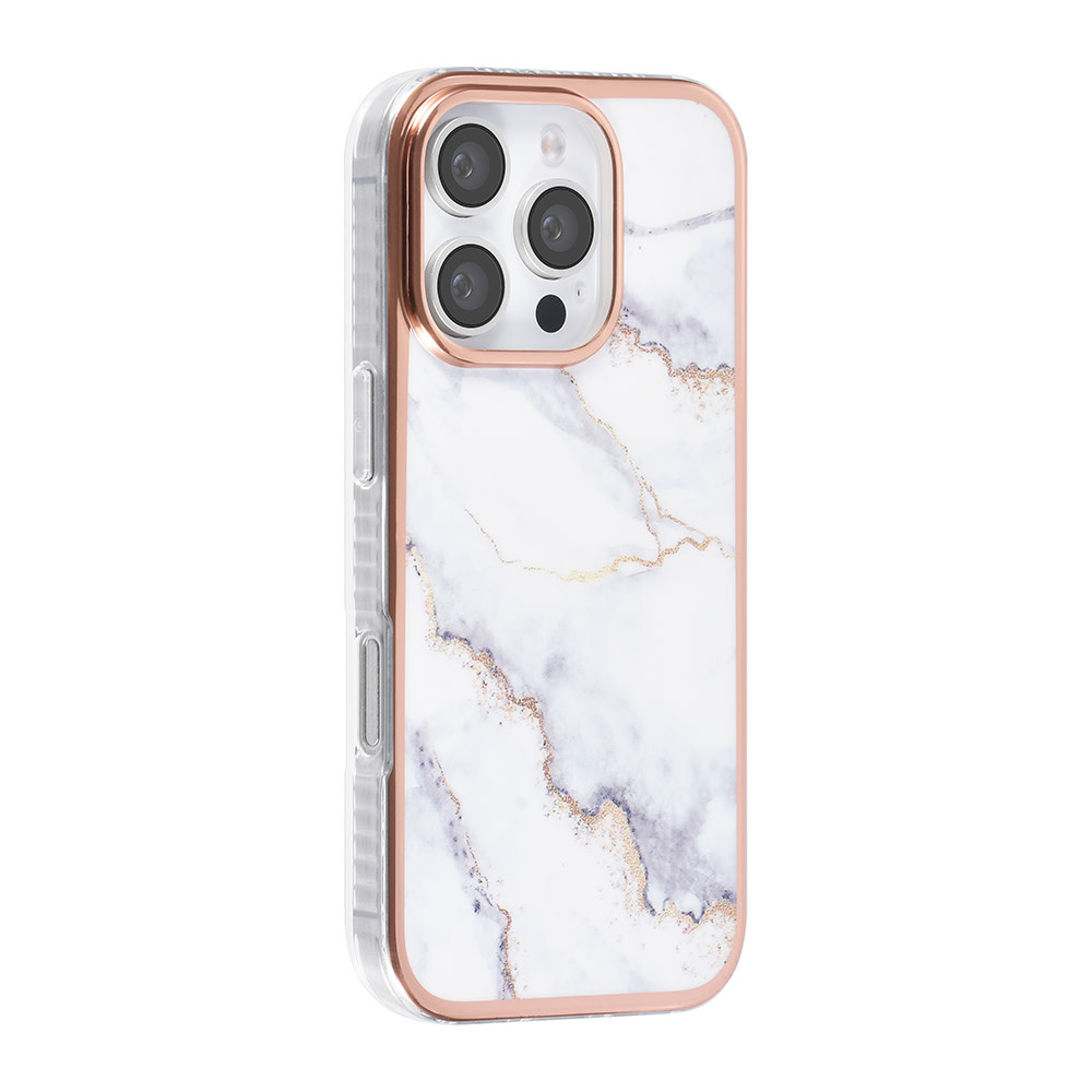 TUNIQ TUNIQ iPhone 16 Pro Backcover hoesje Silicone - Marble White, foto 2 van 4