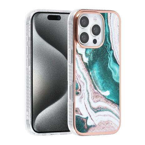 TUNIQ TUNIQ iPhone 16 Pro Back-Cover hul - Silicone - Marble Green