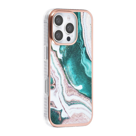 TUNIQ TUNIQ iPhone 16 Pro Back-Cover hul - Silicone - Marble Green