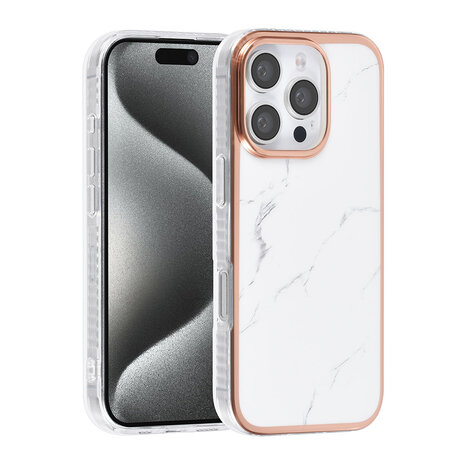 TUNIQ TUNIQ iPhone 16 Pro Back cover coque Silicone - Marble