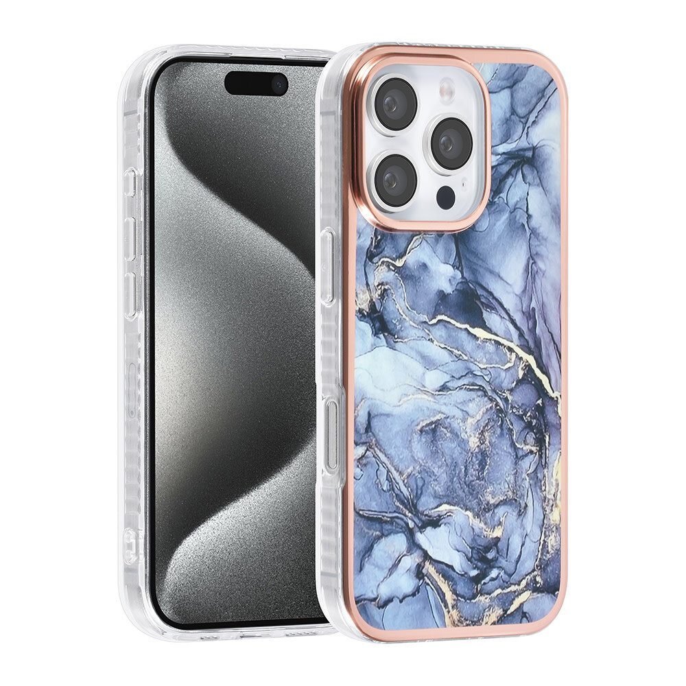 TUNIQ TUNIQ iPhone 16 Pro Back cover coque Silicone - Marble Grey